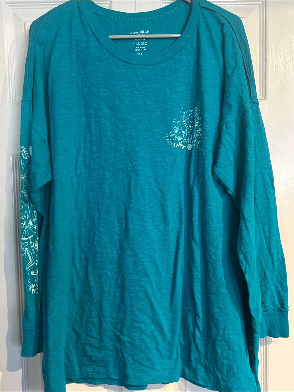 Natural Life Doodle Long Sleeve Oversized Tshirt